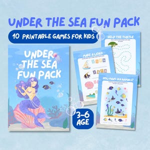 Under the Sea Printable Activity Pack for Kids | 10 Ocean Games | Fun Worksheets for Ages 3–6 | Preschool Printable PDF