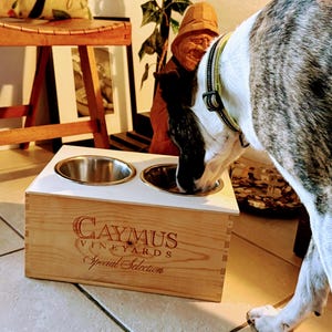 Wine lovers wine crate pet bowl carrier