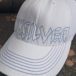 Quiksilver White Adjustable Baseball Cap Size M