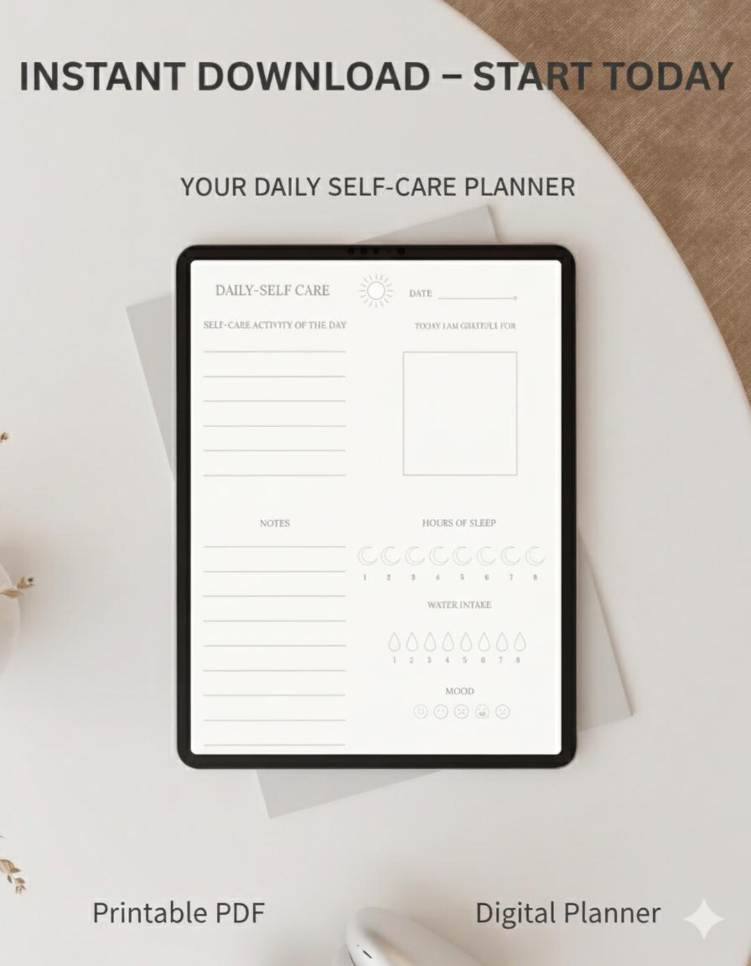 Self-care Planner Printable – Minimalist Wellness & Routine Template A4 ...