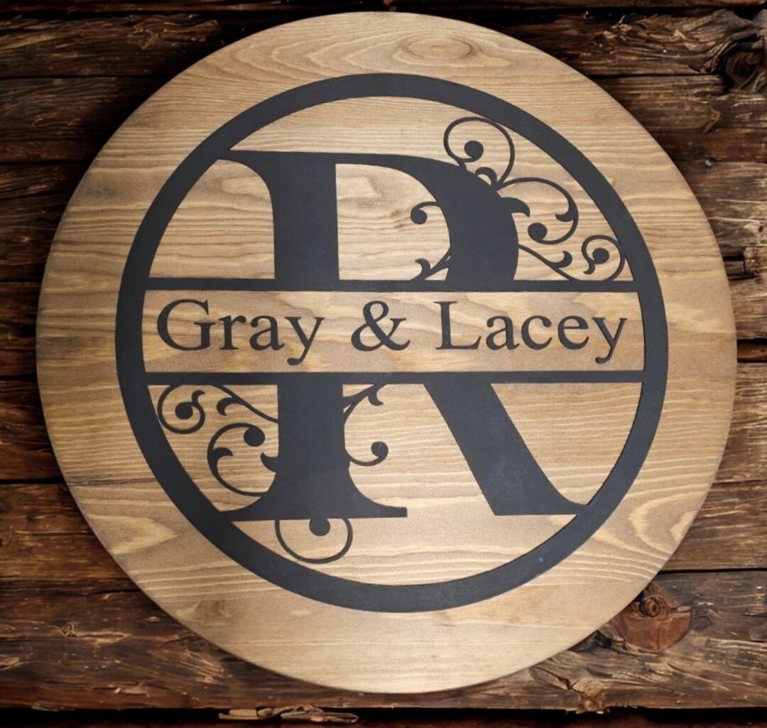 Custom Monogram Name Sign - Etsy