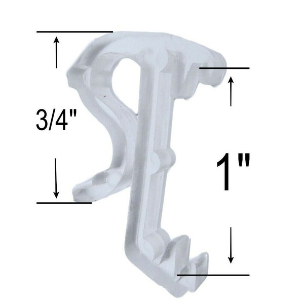 Valance Retainer Clips/Horizontal Wood/ Mini Blinds, White or Clear (12 pcs)