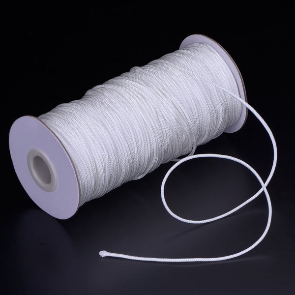 25 yards-1.8mm White Braided Lift Shade Cord for Aluminum Blind Shade, Gardening Plant and Crafts