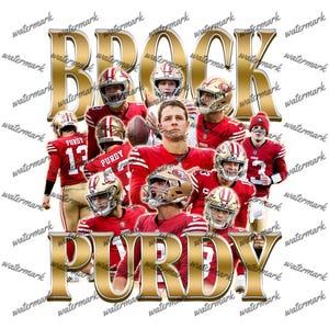 Impresión fotográfica firmada de los 49ers: Purdy, McCaffrey, Kittle, Samuel, Bosa