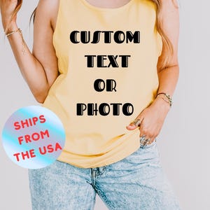 Comfort Colors Foto-Tanktop: Personalisiertes Text-Shirt