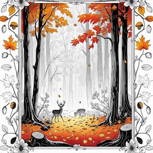 Forest Bathing Spring part 2 Coloring Book – 60 Printable Pages for Mindfulness, Nature Therapy & Stress Relief (PDF Digital Download)