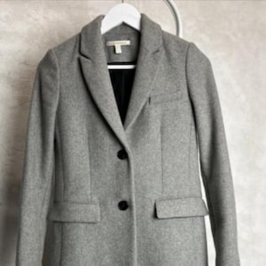 Zara Gray Women&#39;s Elegant Wool Coat Size Xs