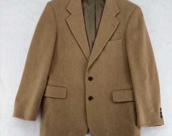 Vintage Summers Mens Store Polo Shop Camel Hair Blazer Sport Coat Brown USA Made