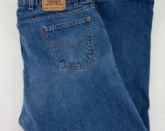 Vintage Levi's 505 Orange Tab Jeans Mens 46x30 Blue Regular Straight Made in USA