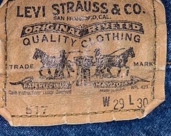 Vintage Levis 517 Orange Tab Mens 29x30 Bootcut Jeans Medium Wash Made in USA