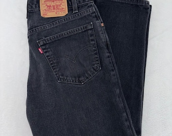 Vintage Levis 550 Relaxed Fit Tapered Leg Black Jeans Mens 32x30 Made in USA