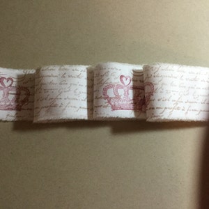 Vintage Style Ribbon, Crown Ribbon, French Script Ribbon, Cotton Trim ...