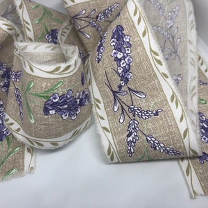 Lavender Floral Ribbon Trim, Aix en Provence Trim, Tea Stained Trim, Distressed Floral Ribbon, French Inspired Ribbon, French Country Trim image 1