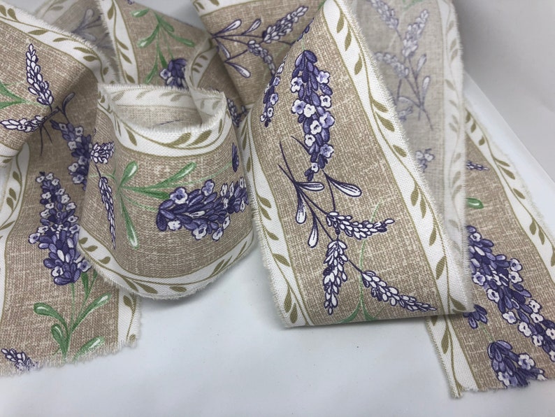 Lavender Floral Ribbon Trim, Aix en Provence Trim, Tea Stained Trim, Distressed Floral Ribbon, French Inspired Ribbon, French Country Trim image 1