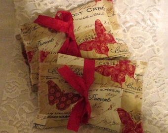 French Lavender Sachet Vintage French Market Butterfly Sachet Handmade Lavender Sachet for a Tranquil Night Sleep