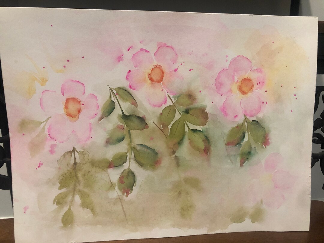 Hand Painted Floral Bouquet Watercolor FREE SHIPPING OOAK - Etsy