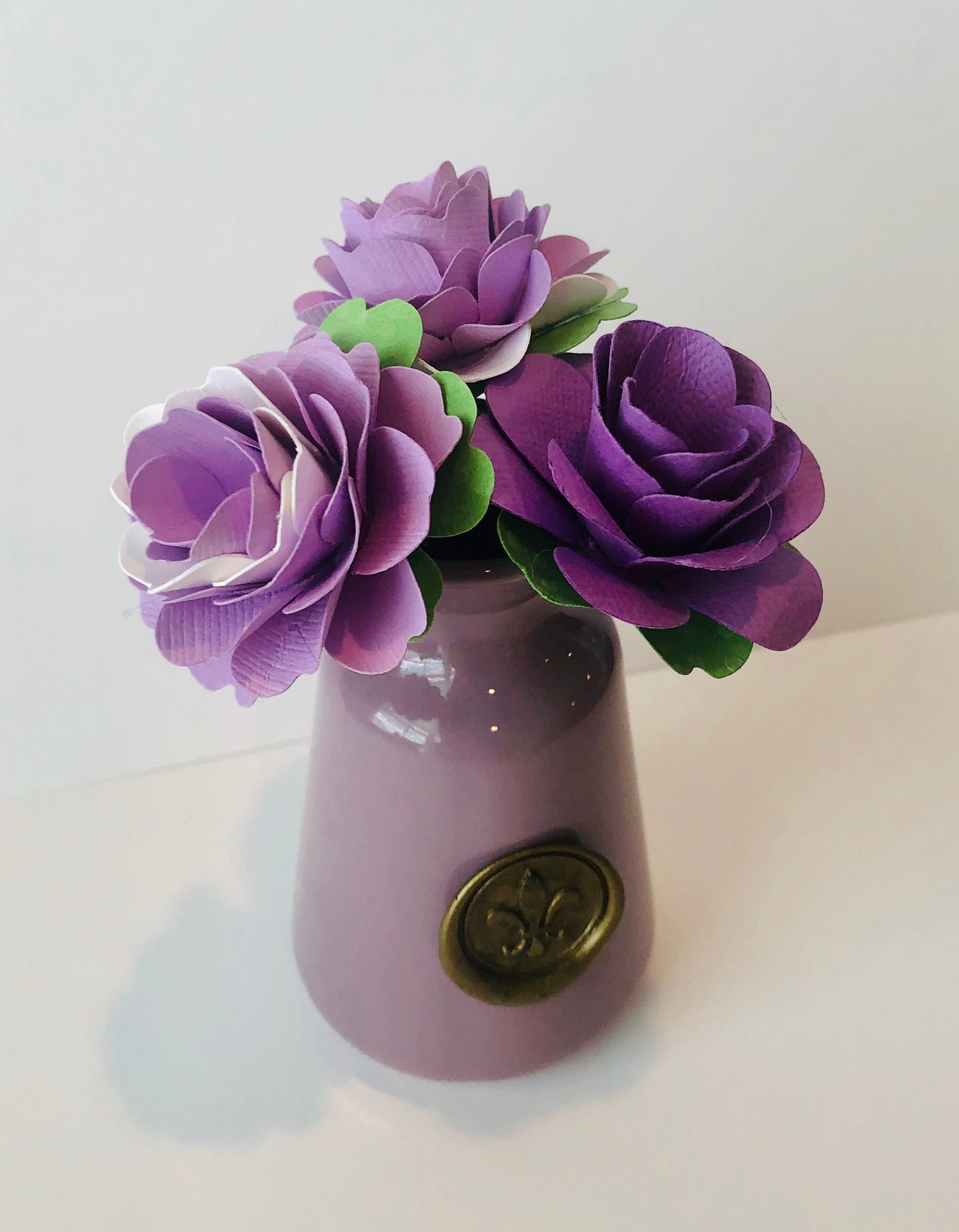 Mini Vase With Paper Flower Bouquet Hand Sculpted 3D Paper Etsy
