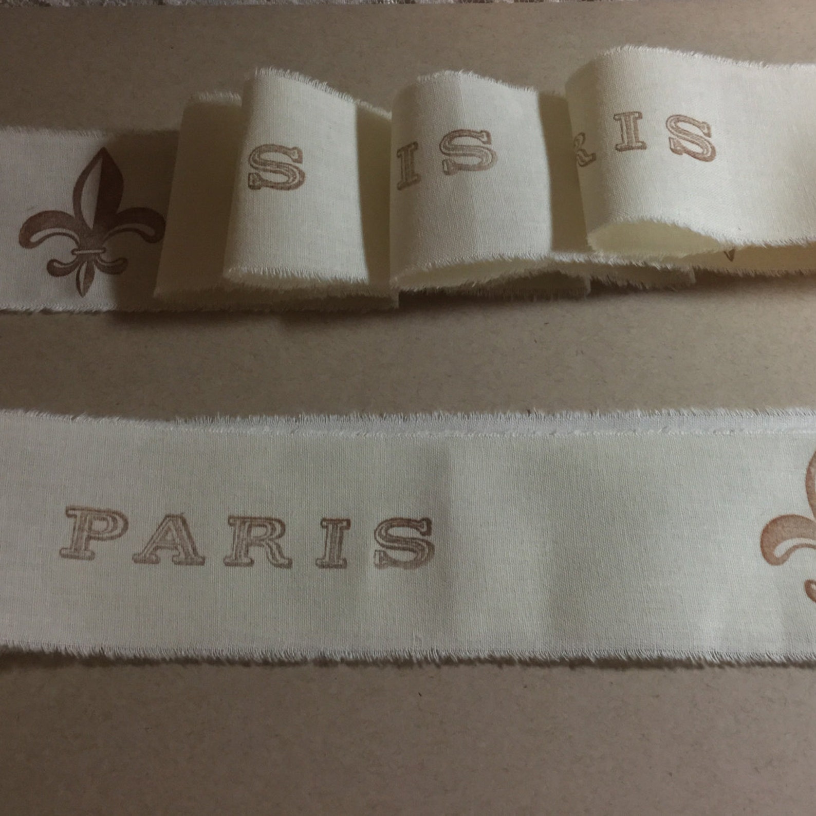 Fleur De Lis Ribbon French Script Ribbon Provence Cotton - Etsy