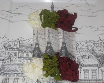 Scrunched Seam Binding ribbon, Vintage Hand Dyed and Crinkled Seam Binding Packaged Vintage ECS