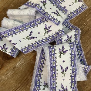 Lavender Floral Ribbon Trim, Aix en Provence Trim, Distressed Floral Ribbon, French Inspired Ribbon, French Country Trim