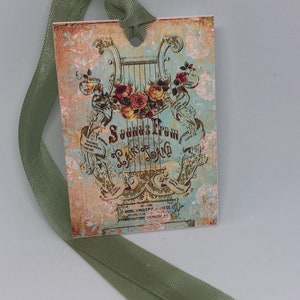 Harfe mit Rosen Geschenkanhänger, Rose Tags, Shabby Chic Tags , Rosa Tags , Vintage Rose, Französisch Tags , Vintage INSPIRED Geschenkanhänger