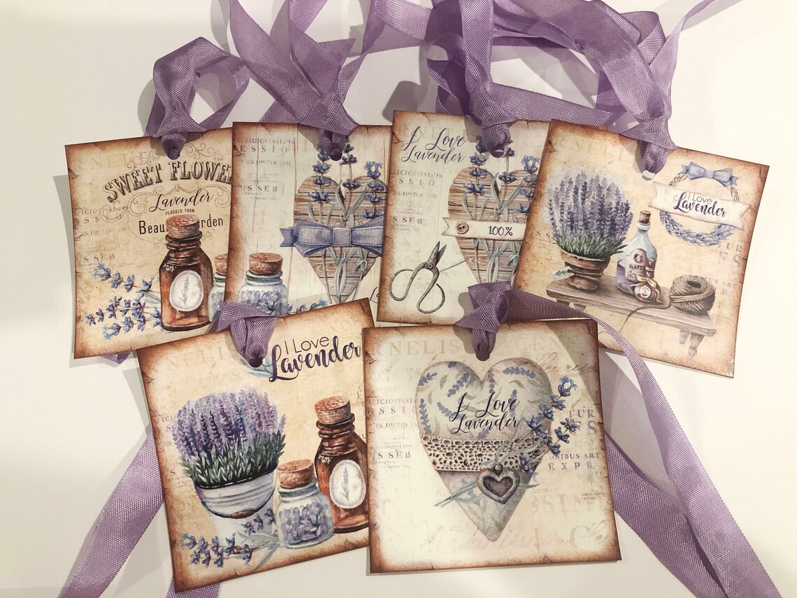 Lavender Gift Tags Botanical Gift Tags Vintage Inspired Gift - Etsy