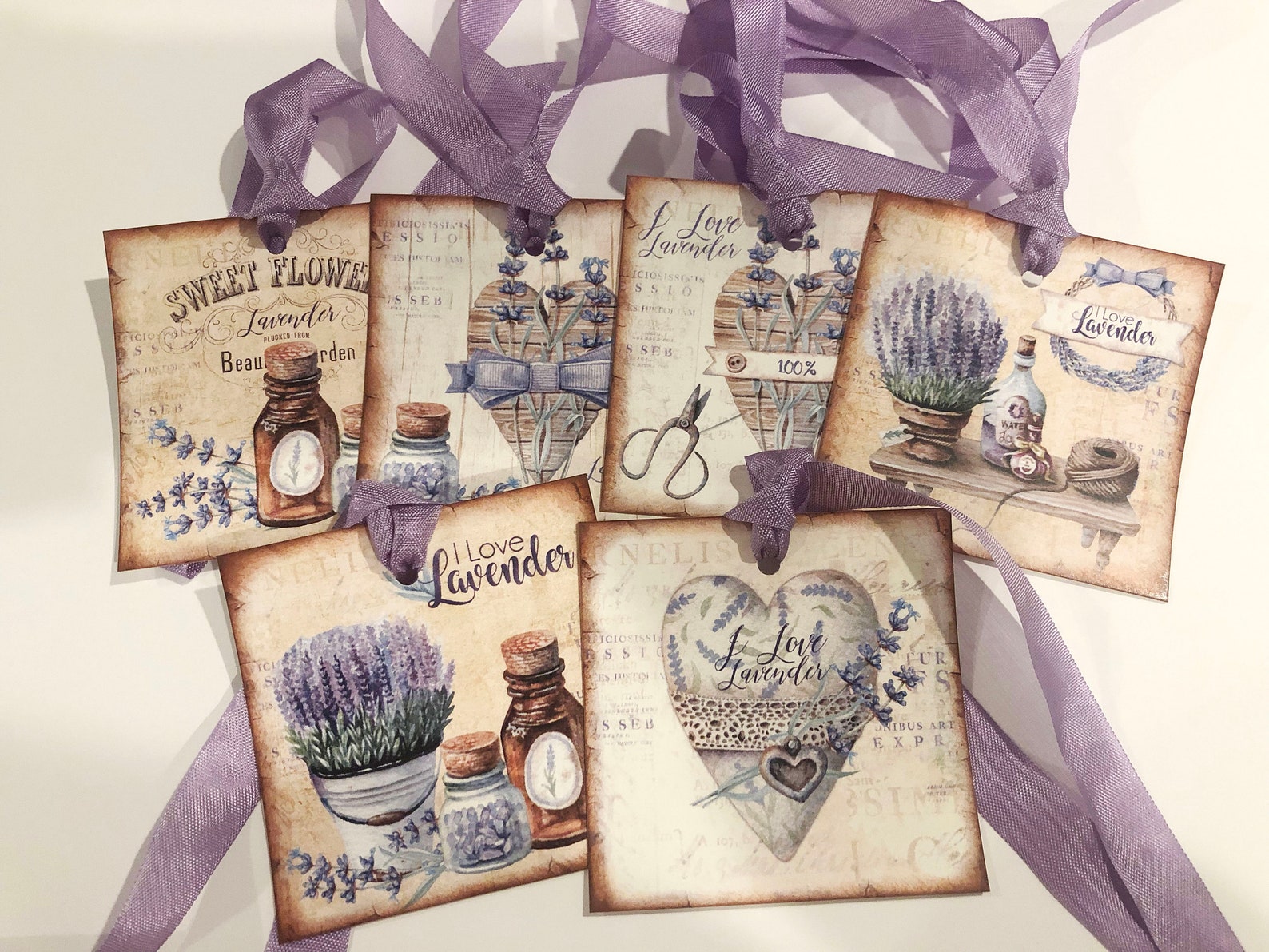 Lavender Gift Tags Botanical Gift Tags Vintage Inspired Gift | Etsy