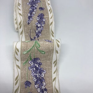 Lavender Floral Ribbon Trim, Aix en Provence Trim, Tea Stained Trim, Distressed Floral Ribbon, French Inspired Ribbon, French Country Trim image 5