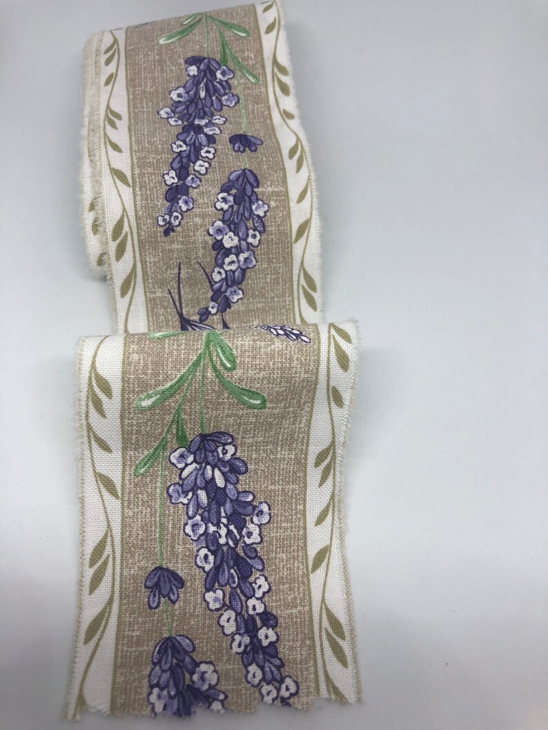 Lavender Floral Ribbon Trim, Aix en Provence Trim, Tea Stained Trim, Distressed Floral Ribbon, French Inspired Ribbon, French Country Trim image 5