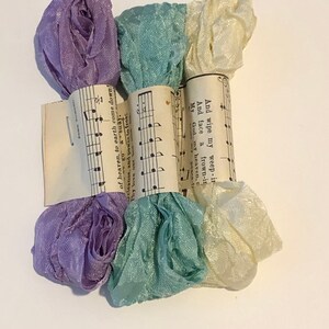 Scrunched Seam Binding ribbon, French Country Style, Farm Style Seam Binding, Distress Antiqued Vintage Inspired, Crinkled Seam Binding, ECS
