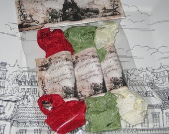 Scrunched Seam Binding ribbon, Crinkled Seam Binding Packaged Traditional Christmas ECS