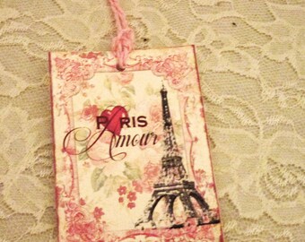 French Gift Tags, Valentine  Gift Tags, Valentine  Gift Tag, French Gift Tags, Vintage Style Gift Tags, Cupid Gift Tags, ECS