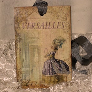 French Market Vintage Style Marie Antoinette Glittered Gift Tags Versailles ECS