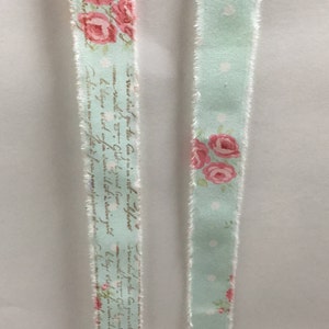 French Blue Ribbon Trim, French Inspired Ribbon, Vintage Rose Trim, Floral Ribbon Trim, Vintage Inspired Ribbon, Rose Ticking Ribbon ECS image 2