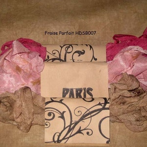 Scrunched Seam Binding ribbon, Seam Binding Hand Dyed Distress Antiqued Vintage Inspired Crinkled Frais Parfait Paris Market ECS image 1