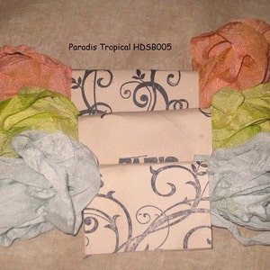 Seam Binding Hand Dyed - Distress Antiqued Vintage Inspired - Crinkled -  Paradis Tropical Paris Market (HDSB005) ECS
