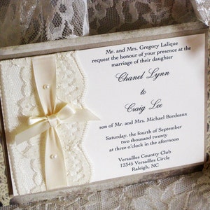Rustic Wedding Invitation, Lace Wedding Invite, Wedding Invitation, Wedding Invite, Lace Invitation, French Style Invitation, Elegant Invite