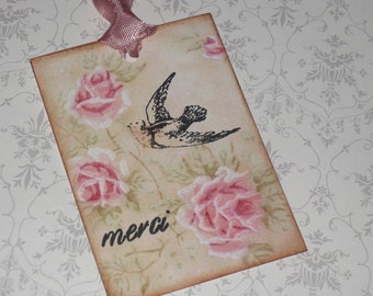 Vintage Paris Roses Gift Tags Paris Apartment Ooh La La Merci