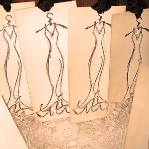Etiquetas de regalo francesas, elegante etiqueta de regalo de vestido, etiqueta de regalo de estilo francés con brillo, topper de regalo, etiqueta de regalo de boda, etiqueta de la escolta de la boda,