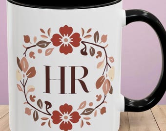 Taza Floral HR: Taza de Café con Floración Otoñal, Regalo HR