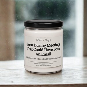 Funny Office Candle: Meetings That Could Have Been an Email - Soy Wax, 9 oz image 8