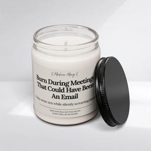 Funny Office Candle: Meetings That Could Have Been an Email - Soy Wax, 9 oz image 4