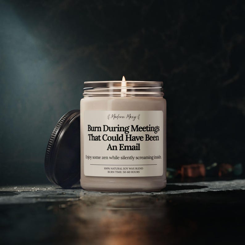Funny Office Candle: Meetings That Could Have Been an Email - Soy Wax, 9 oz image 6