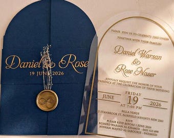 Personalisierte Hochzeitseinladung aus Plexiglas – transparente Einladungskarte aus Acryl