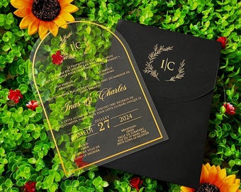 Arch Acrylic Wedding Invitation - Muslimische transparente Einladungskarte - Elegant Clear Nikah Invite