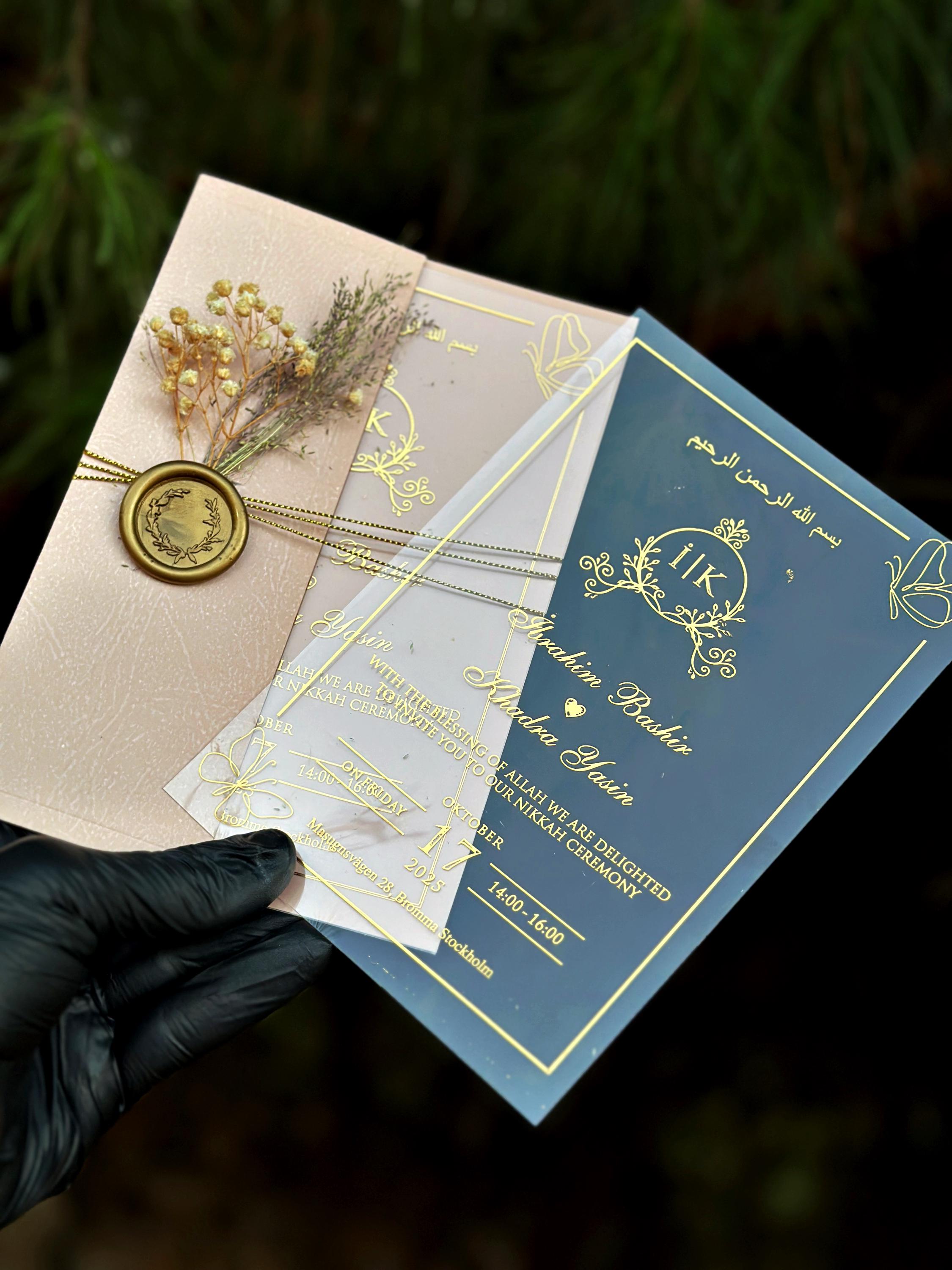 Personalized Dusty Pink Acrylic Invitation