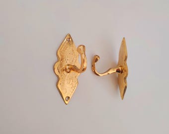 Handgravierter Messing-Wandhaken aus Fez, Handwerker-Messing-Wandhaken, Vintage-Stil-Messing-Wandhaken aus Marokko