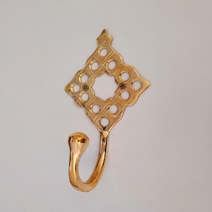 Moroccan Brass Wall Hook , Single Brass Wall Hook for Home Décor, Brass Towel Hook, Solid Brass Hooks For Bathroom.
