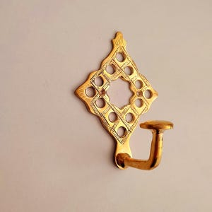 Hand‑Forged Solid Brass Wall Hook – Vintage Moroccan‑Inspired Coat & Towel Hanger