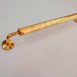 Vintage Unlacquered Brass Bathroom Towel Bar, Engraved Solid Brass Rod,  Brass Towel Rod, Antique Towel Bar.